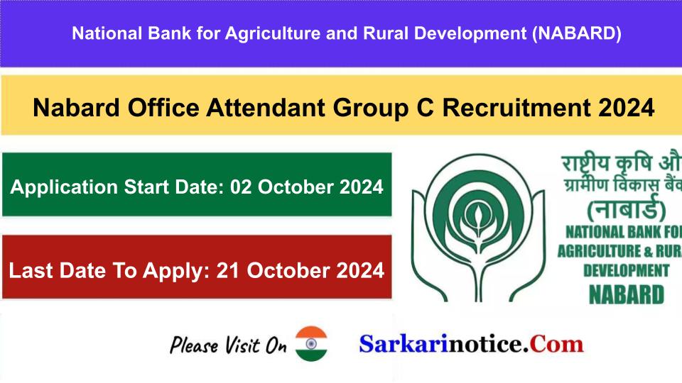 Nabard Office Attendant Group C Recruitment 2024