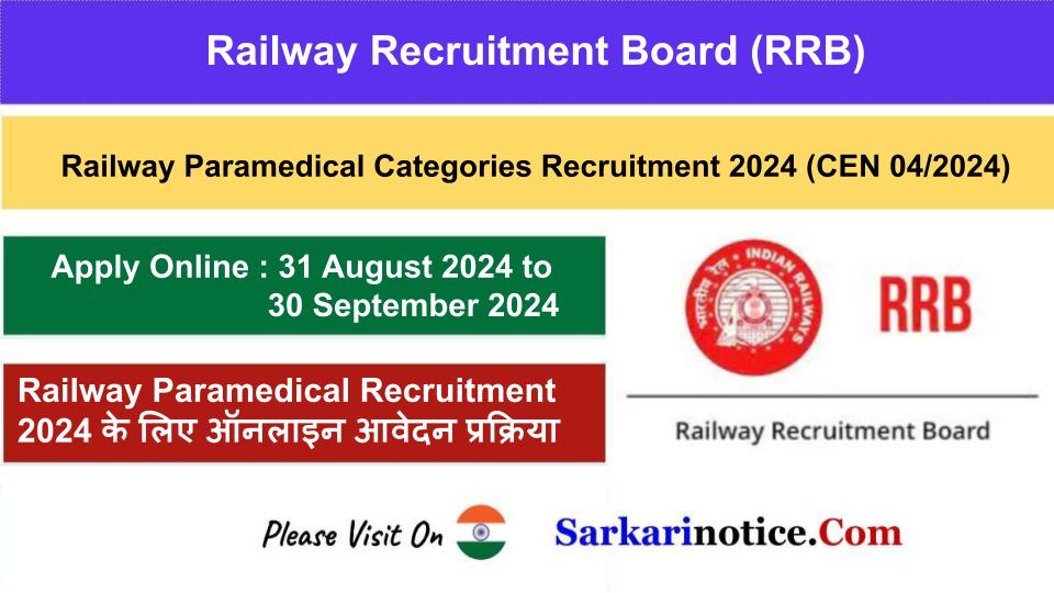 Railway Paramedical Recruitment 2024