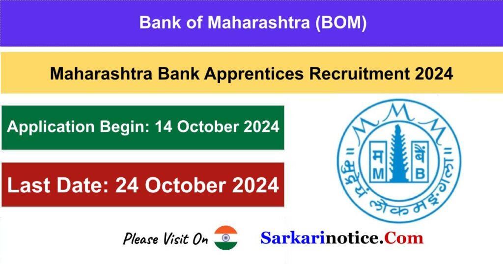 Maharashtra Bank Apprentices Recruitment 2024