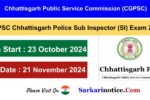 Chhattisgarh Police Sub Inspector Exam 2024