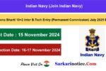 Navy B.Tech Entry July 2025 Batch