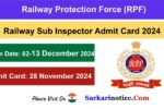 RPF SI Admit Card 2024