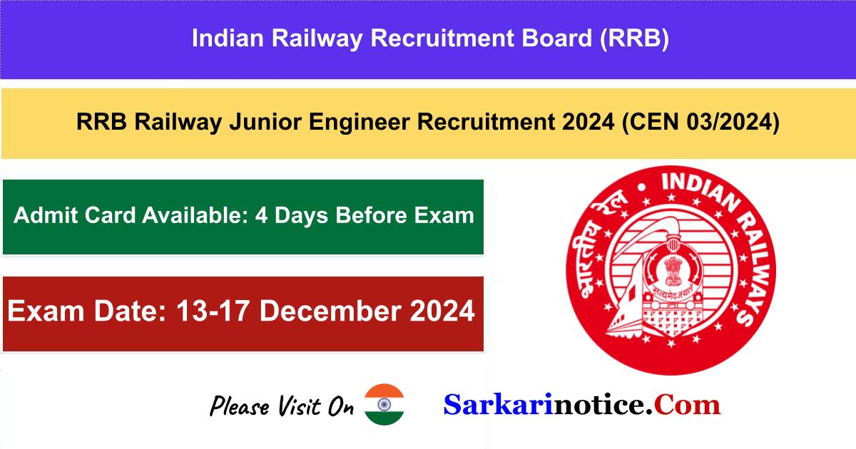 RRB JE Recruitment 2024 Admit Card