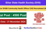 SHS Bihar CHO Recruitment 2024