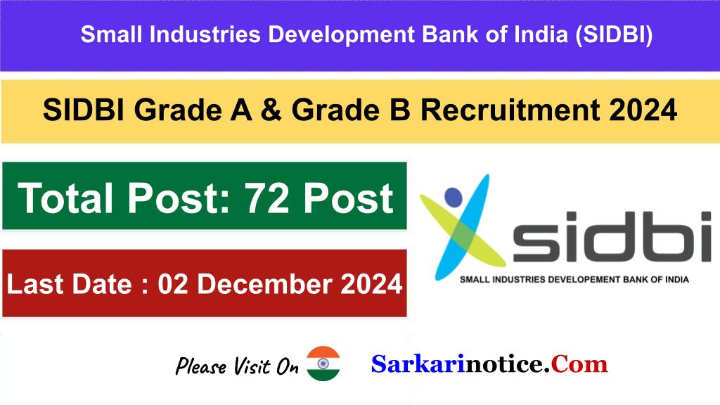 SIDBI Grade A & Grade B Recruitment 2024