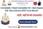 SSB Recruitment 2023 Final Result