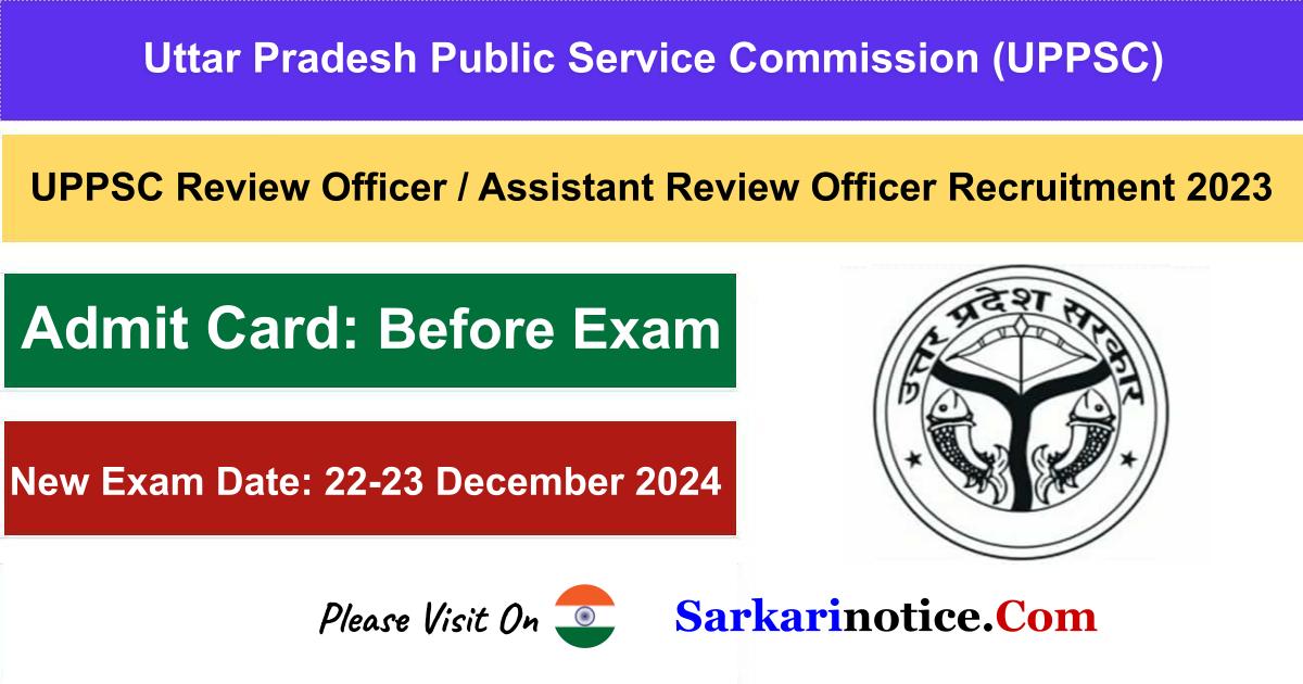 UPPSC Review Officer _ Assistant Review Officer Recruitment 2023