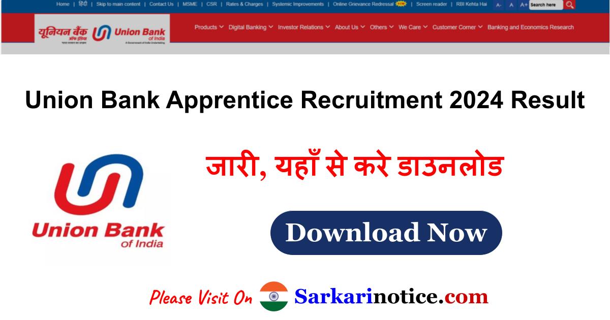 Union Bank Apprentice Recruitment 2024 Result Download