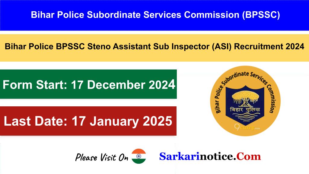 BPSSC ASI Steno Recruitment 2024