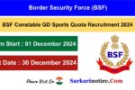 BSF Constable GD Sports Quota Recruitment 2024