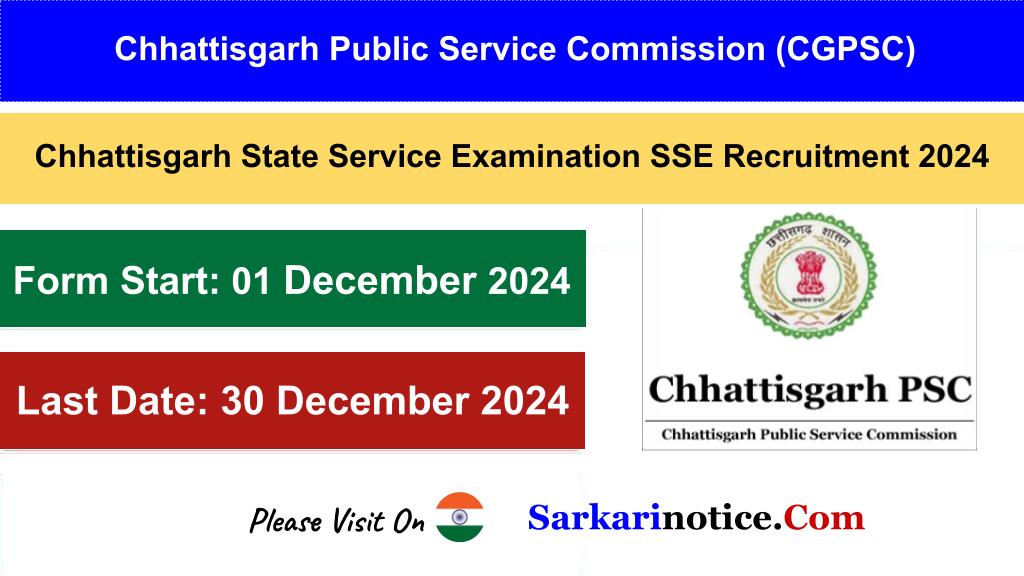 CGPSC SSE Recruitment 2024