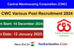 CWC Various Post Recruitment 2024