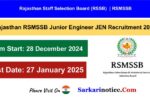 RSMSSB Rajasthan Junior Engineer Recruitment 2024