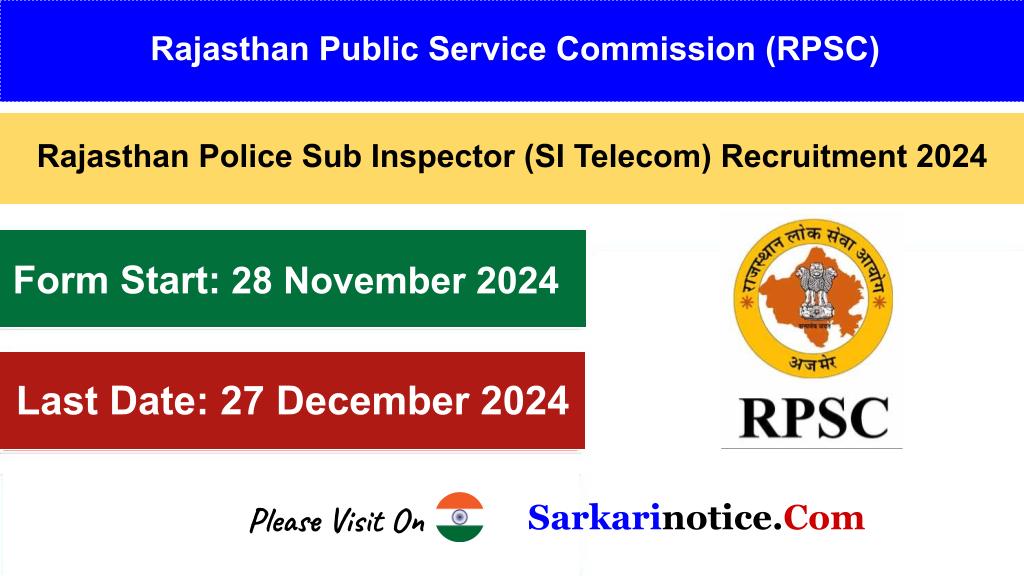 Rajasthan Police SI Recruitment 2024