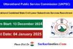 UKPSC Lower Subordinate Vacancy 2025