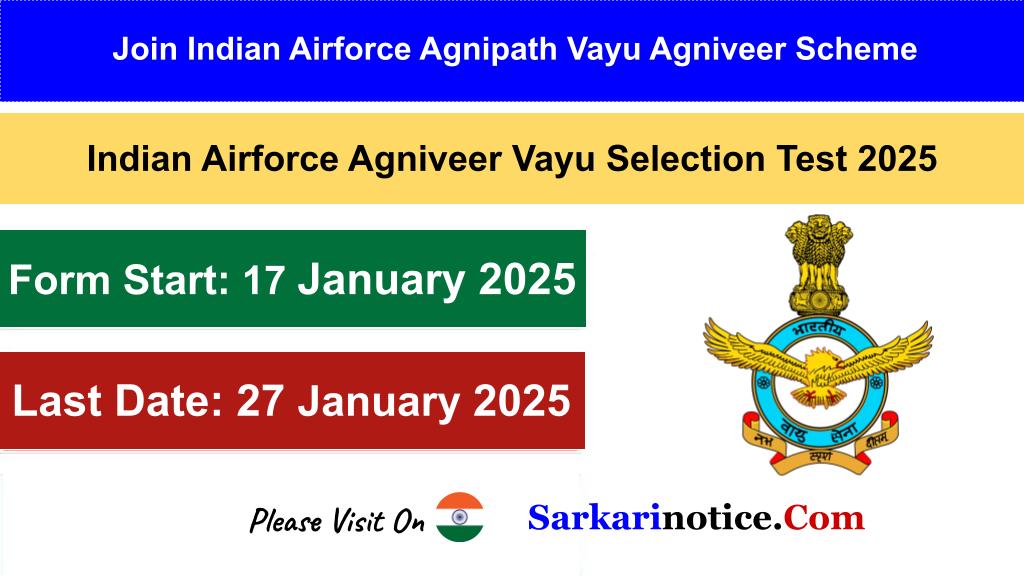 Airforce Agniveer Vayu Intake 01/2026 Online Form