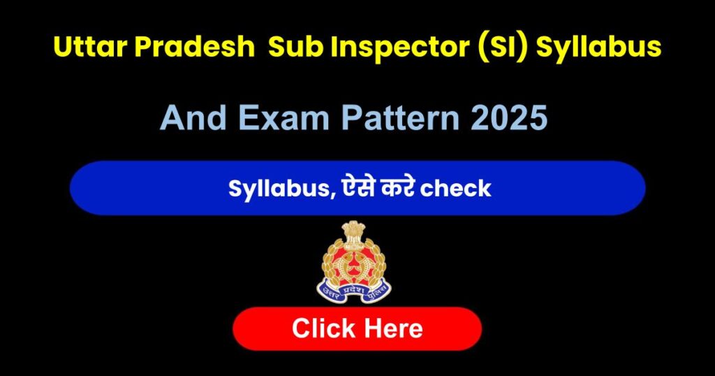 UP SI Syllabus 2025 Pdf