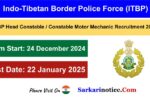 ITBP Motor Mechanic Constable Recruitment 2024