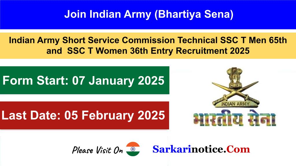 Indian Army SSC Technical Recruitment 2025 Online Form