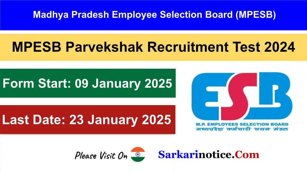 MPESB Parvekshak Recruitment 2024