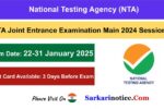 NTA JEE MAIN Sessions I Admit Card