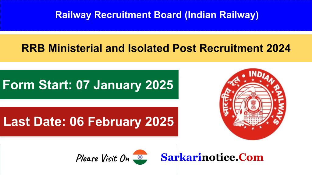 RRB Ministerial and Isolated Post Recruitment 2024