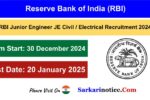 Reserve Bank JE Recruitment 2024