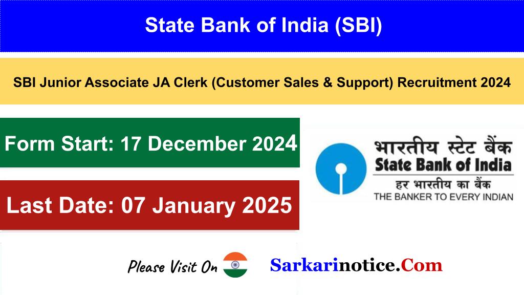 SBI Junior Associate Recruitment 2024