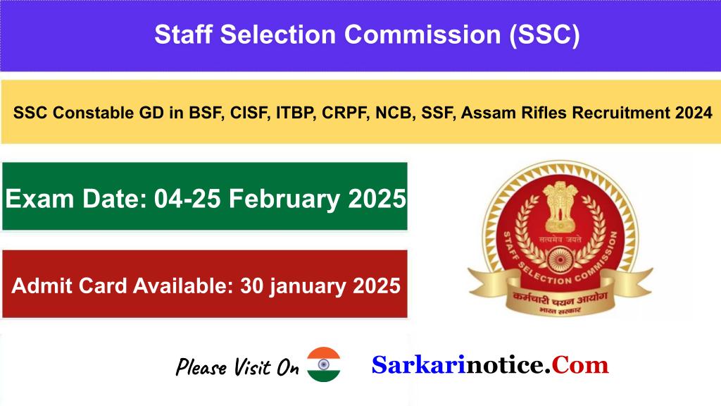 SSC GD 2025 Admit Card