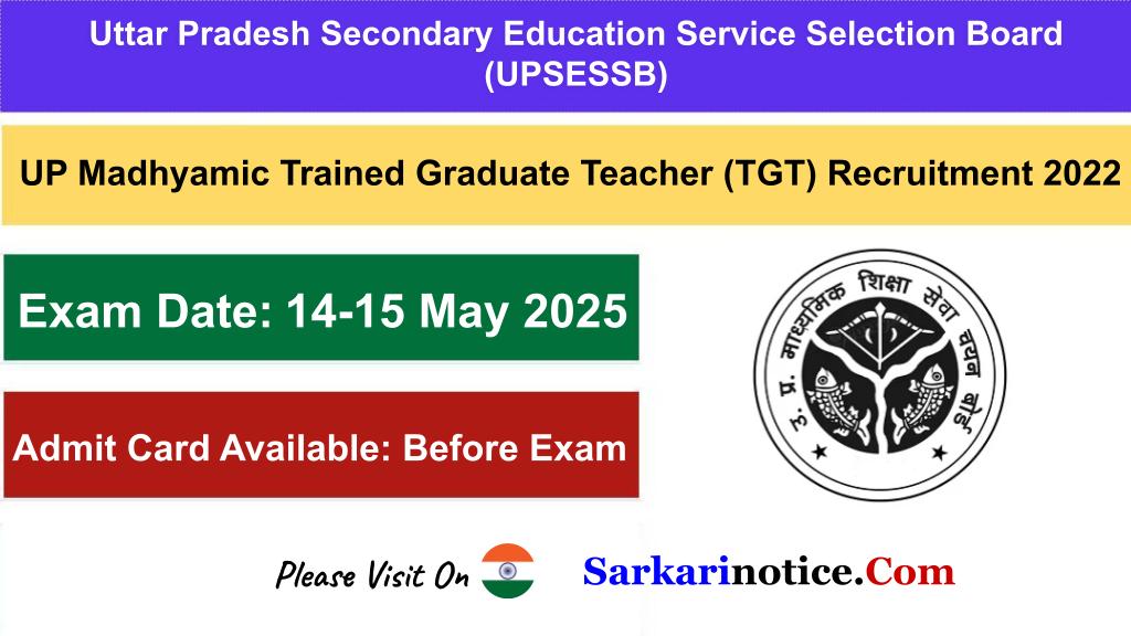 UP TGT Recruitment 2022 Exam