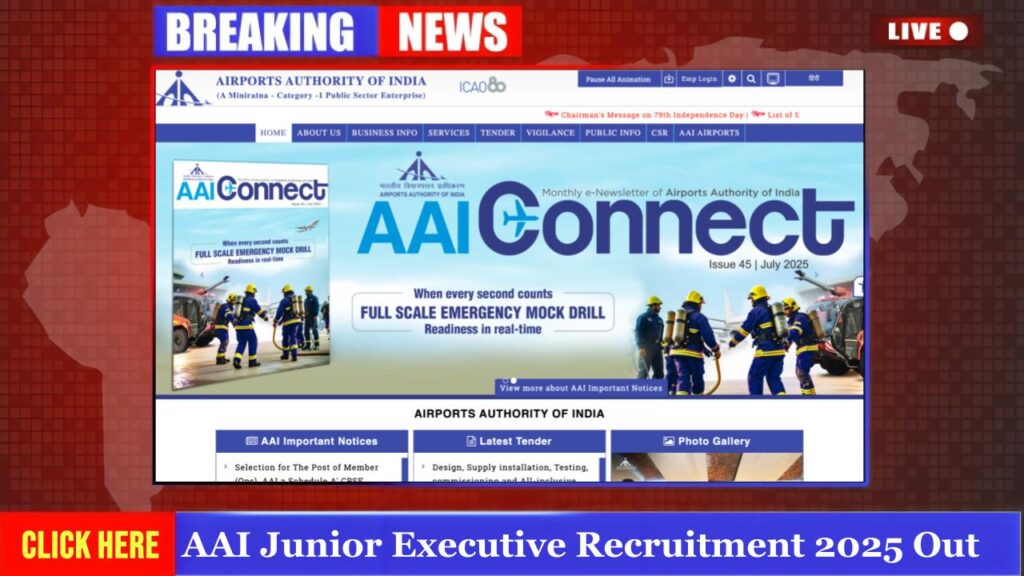 AAI Junior Executive Recruitment 2025 Out