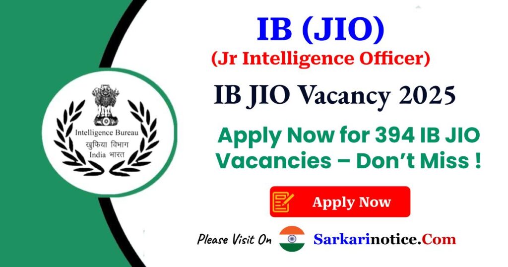 IB JIO Vacancy 2025