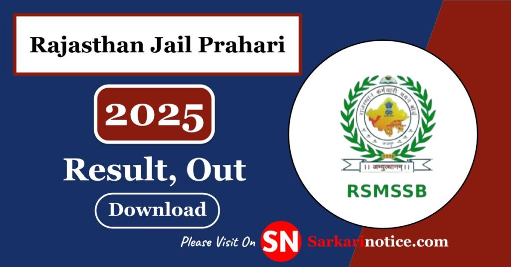 Rajasthan Jail Prahari Result