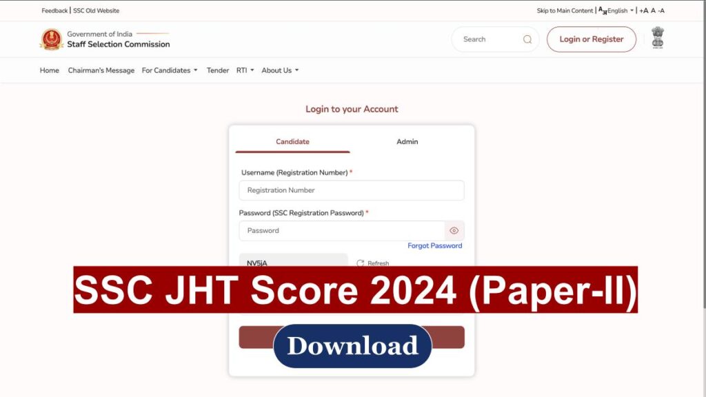 SSC JHT Score 2024 (Paper-II) Released 