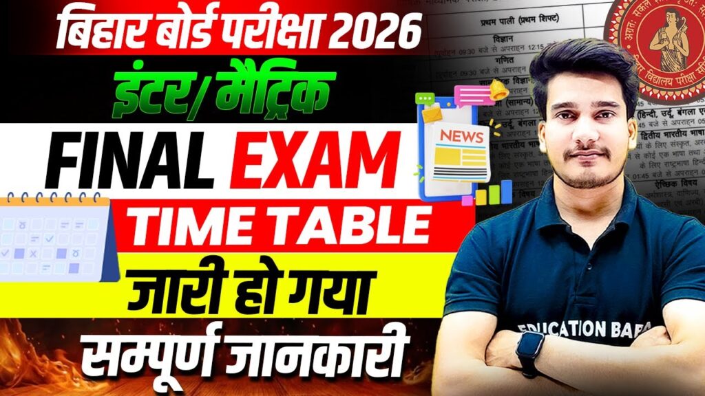 Bihar Board Class 10th / 12th Time Table 2026