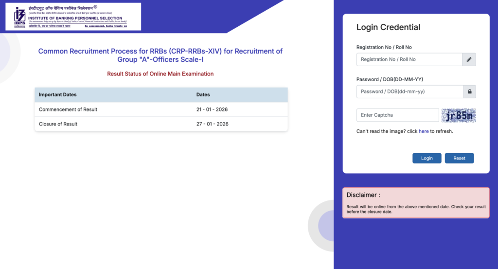 IBPS RRB Clerk Result 2025