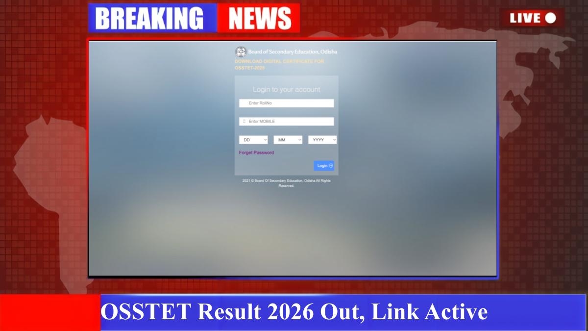OSSTET Result 2026 Out,